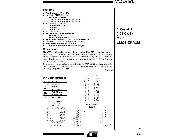 Mémoire OTP-EPROM 27C1001-70-OTP