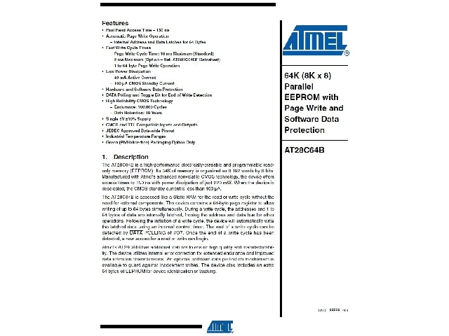 Mémoire EEPROM 28C64B-15PU