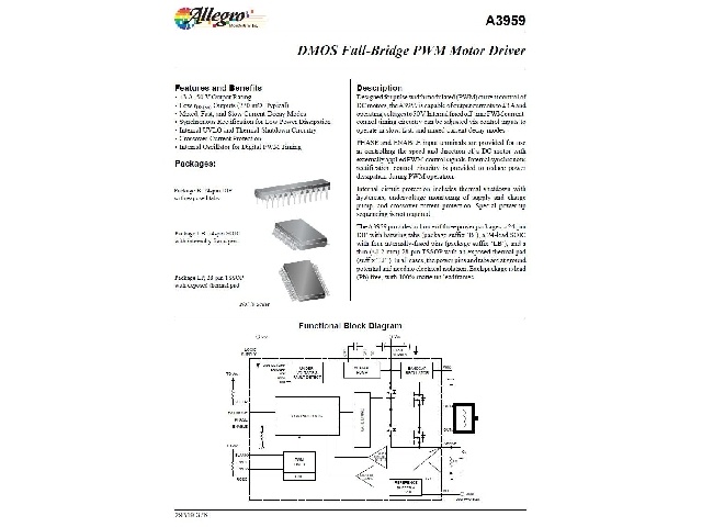 Circuit intégré driver de moteur A3959SB-T