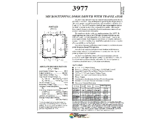 Circuit intégré driver de moteur A3977SLP-T