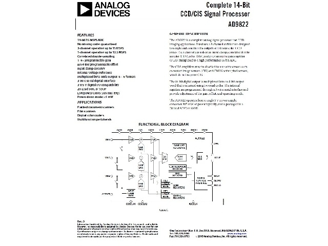 Circuit intégré AD9822JRS