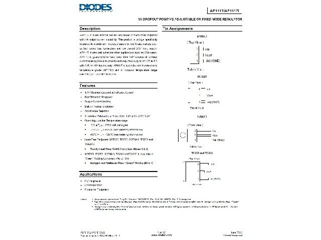 Circuit régulateur de tension positive AP1117E33