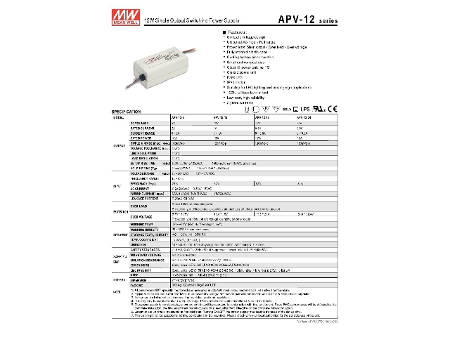 Bloc alimentation LED APV-12-12
