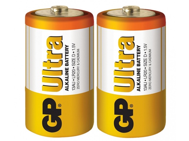 Pile alcaline GP Ultra+ 1,5V D LR20 Blister 2