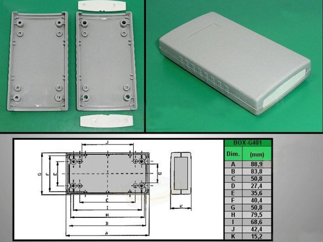 Boîtier plastique pour électronique BOX-G401