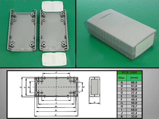 Boîtier plastique pour électronique BOX-G404
