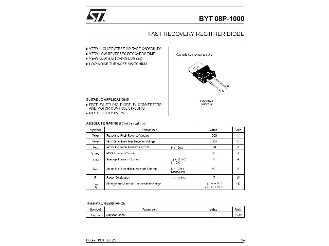 Diode BYT08P-1000