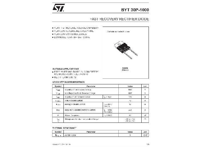 Diode BYT30P-1000