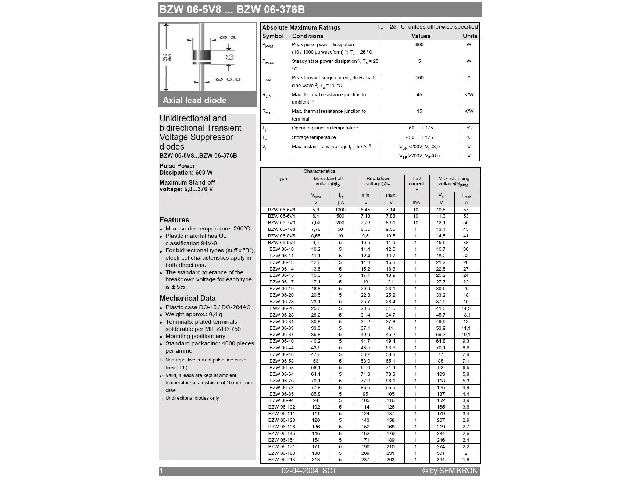 Diode Transil BZW06-10B