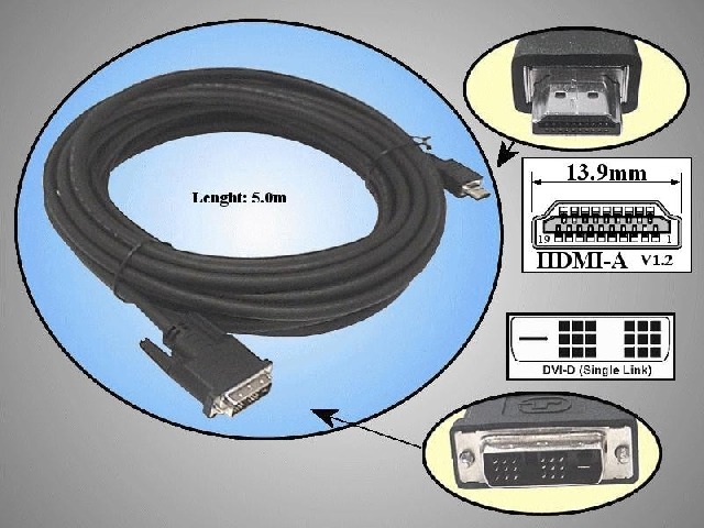 Câble moniteur DVI CABLE-DVI-HDM05