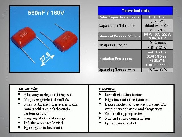Condensateur 560nF 160V CCAP560NF160V