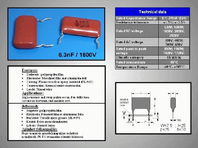 Condensateur 6.3nF 1600V CCAP6-3NF1600V