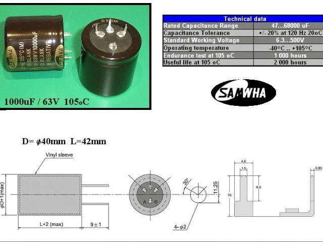 Condensateur chimique 10000uF 63V CEL10000UF63V-C