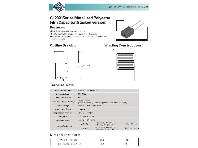 Condensateur 15nF 100V CMKT15NF100V