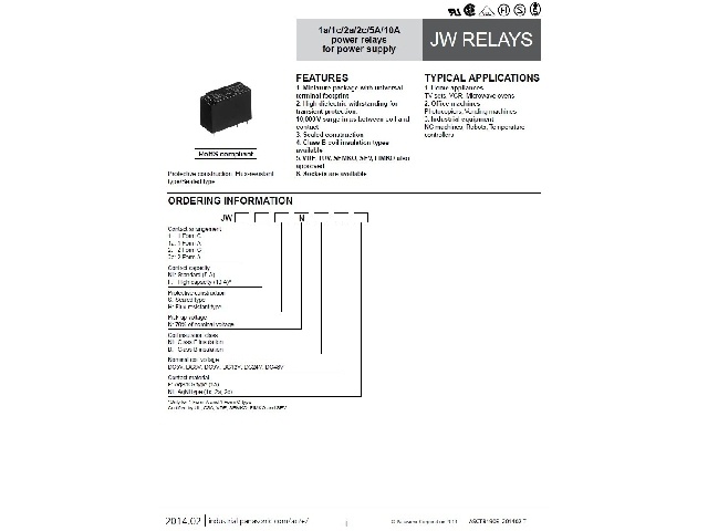 Relais 12V JW2SN-12