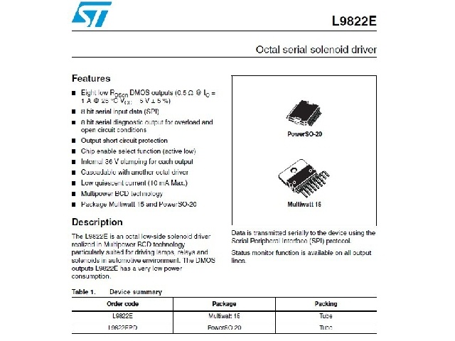 Circuit intégré L9822E