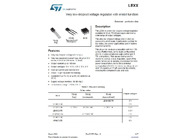Circuit régulateur de tension positive LE33CZ