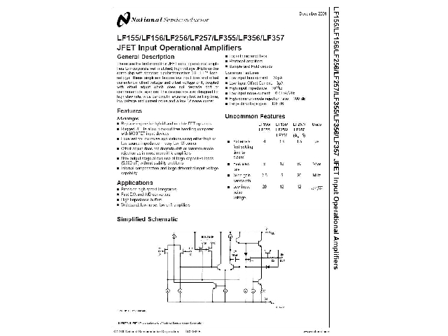 Circuit amplificateur opérationnel LF356H
