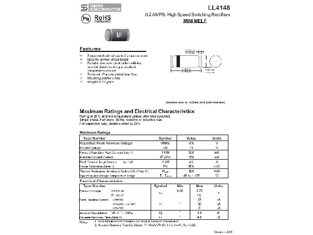 Diode LL4148-TSC