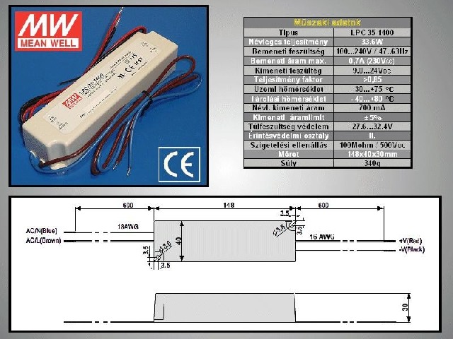 Bloc alimentation LED LPC-35-1400