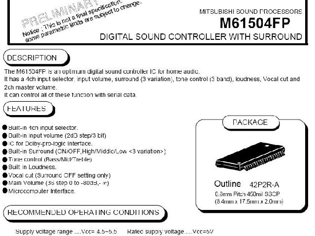 Circuit intégré M61504FP