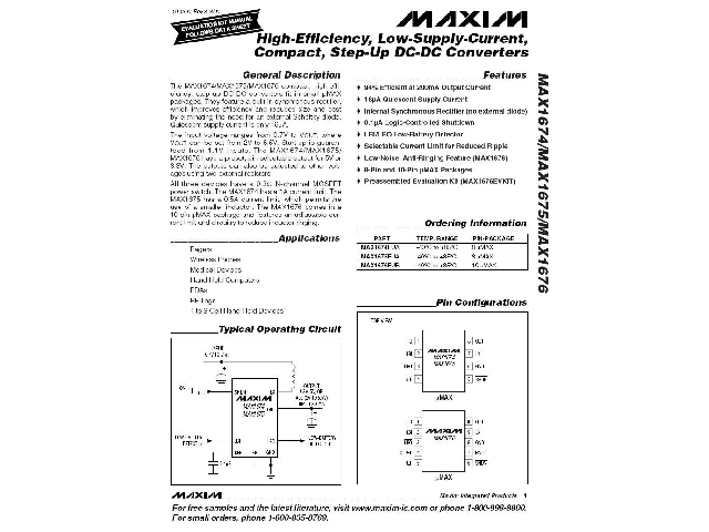 Circuit intégré MAX1676EUB