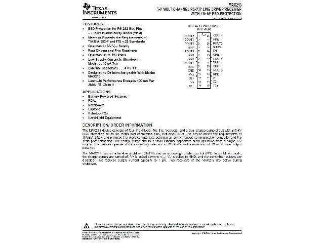 Circuit intégré MAX213IDBR