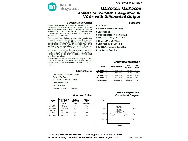 Circuit intégré MAX2606EUT-