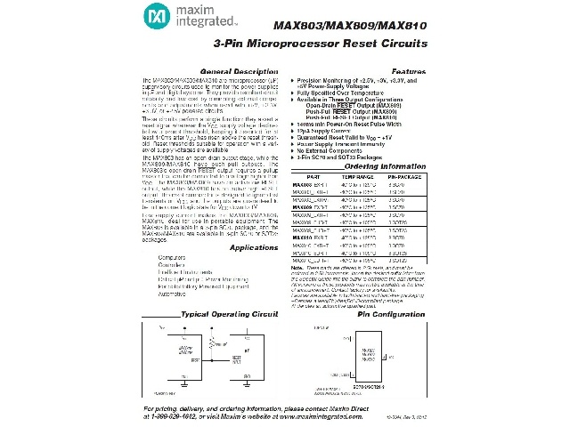 Circuit intégré MAX809SEUR-T