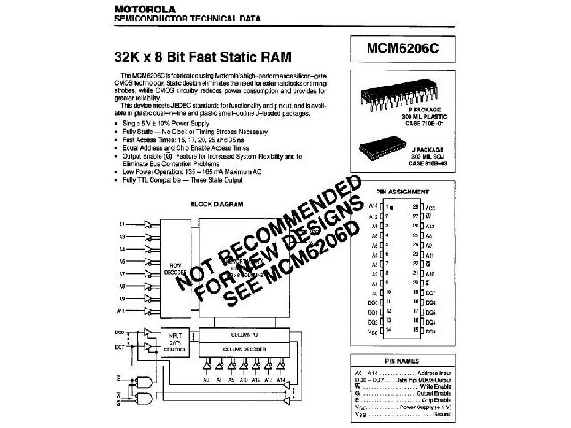 Mémoire RAM statique MCM6206CP20