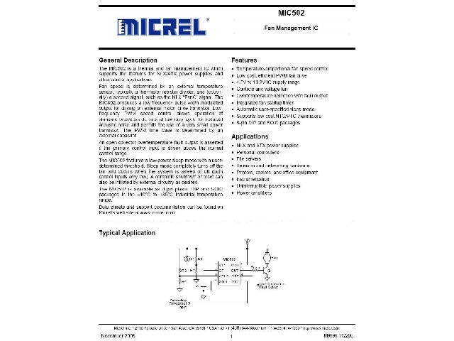 Circuit intégré MIC502YM