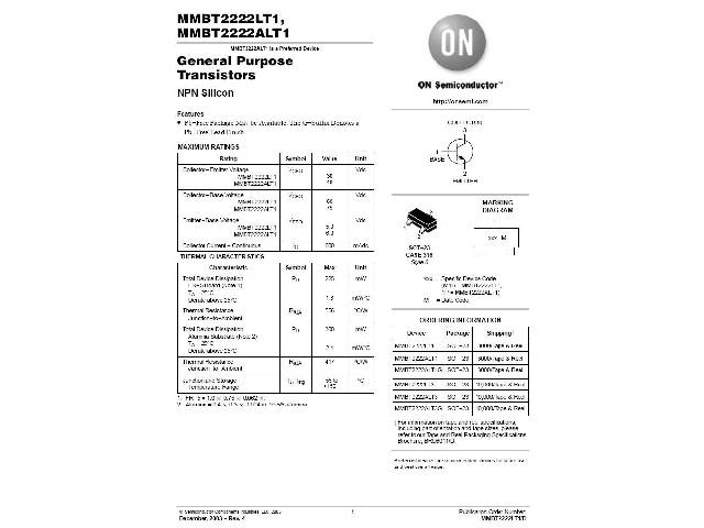 Transistor MMBT2222ALT1