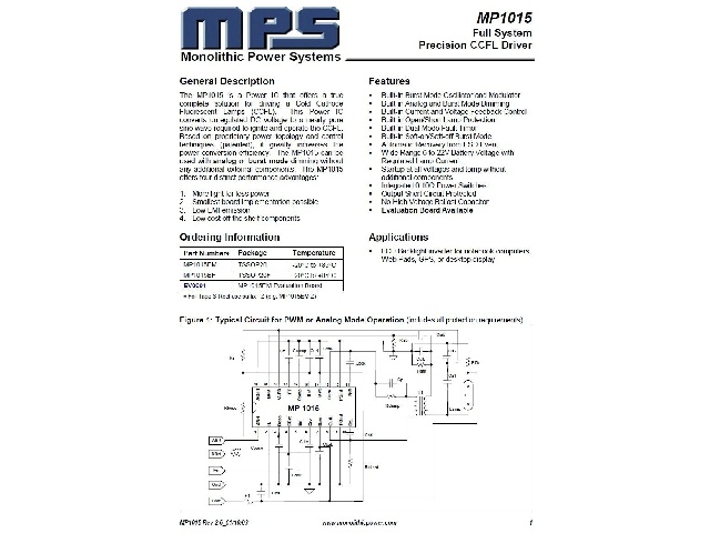 Circuit intégré MP1015EF