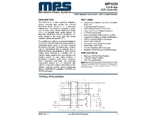 Circuit intégré MP1038EM