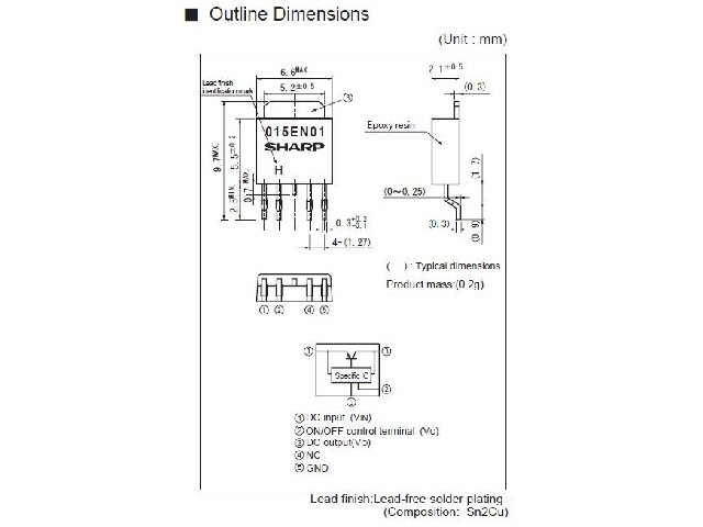 Circuit régulateur de tension positive PQ033EN5M