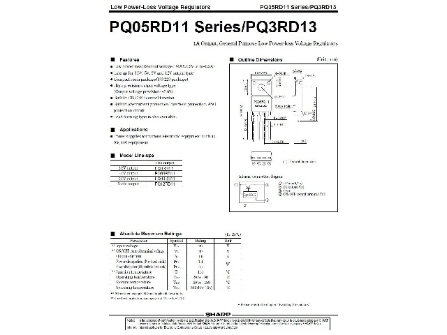 Circuit régulateur de tension positive PQ05RD11