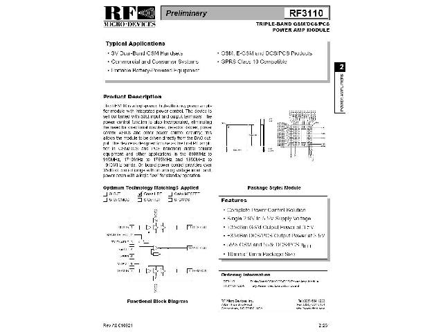 Circuit intégré RF3110