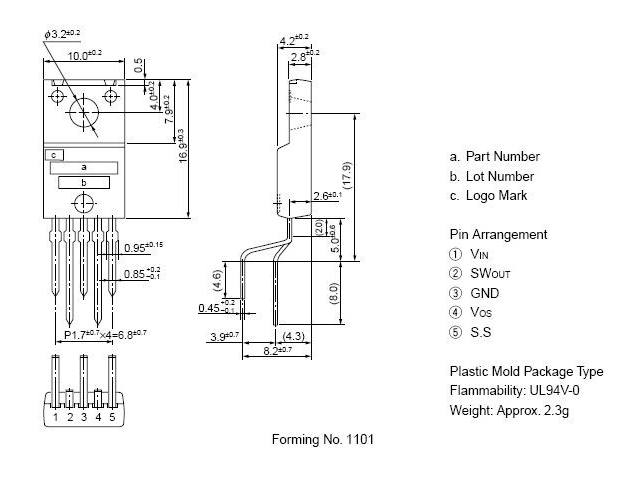 Circuit régulateur de tension positive SI8050S