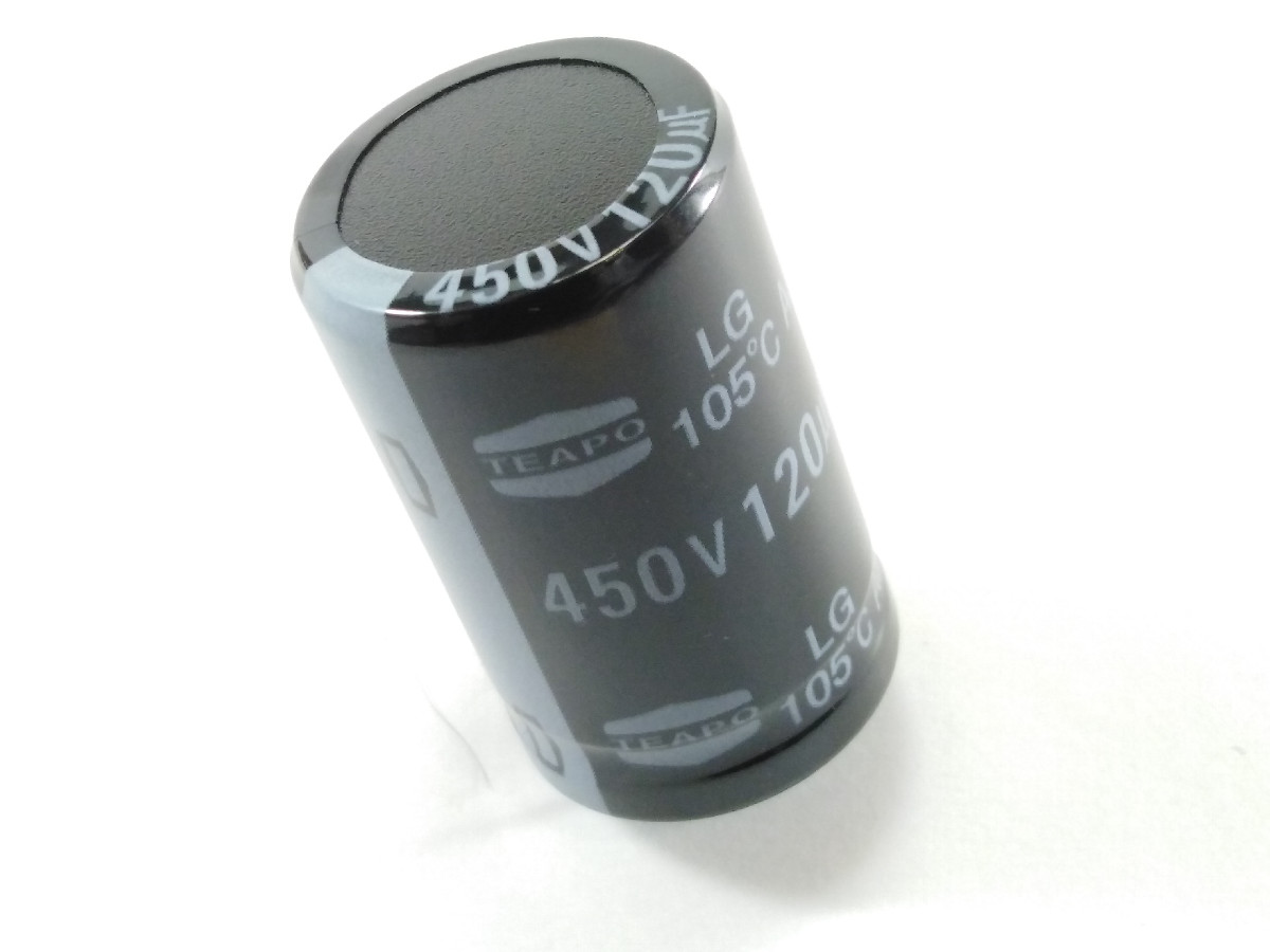 Condensateur chimique 120uF 450V SLG127M450S1G5Q30K (image 3/3)
