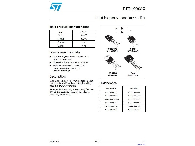 Diode STTH2003CFP