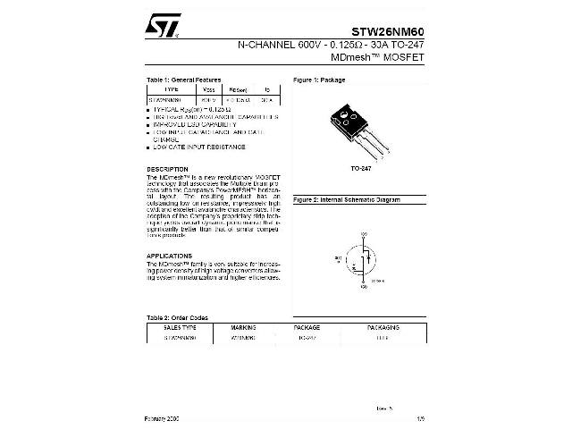Transistor STW26NM60
