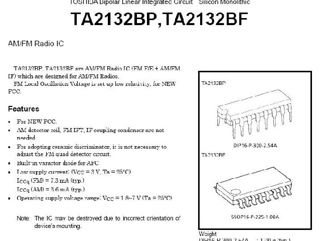 Circuit intégré TA2132BF