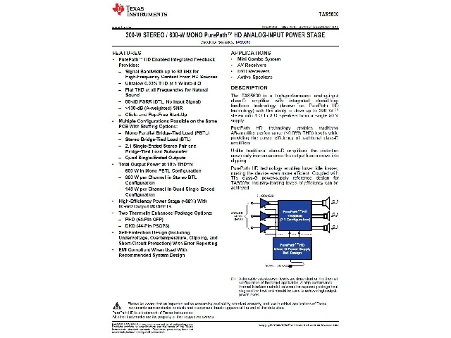 Circuit intégré TAS5630DKD