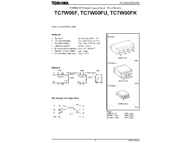 Circuit intégré TC7W00F