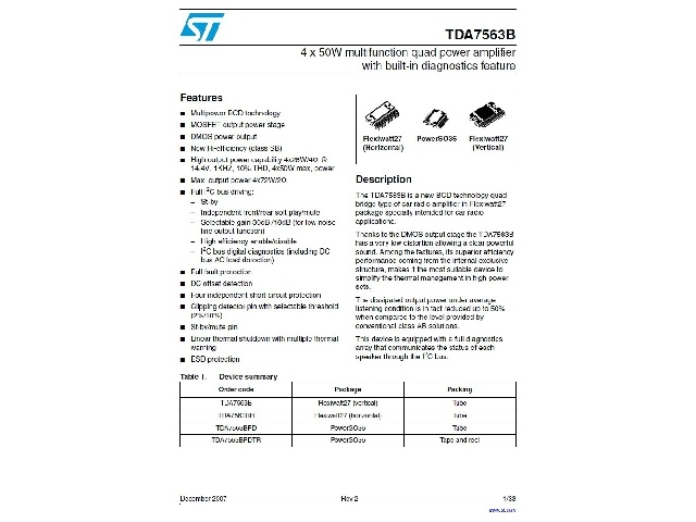 Circuit intégré TDA7563BPD