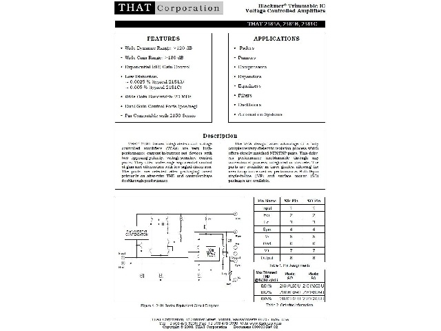 Circuit intégré THAT2181CL08-U