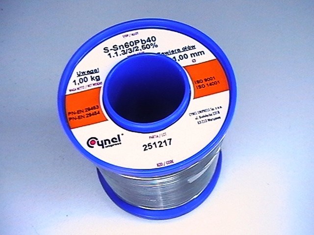 Bobine de fil de soudure 1mm TIN-1000GR-1-0-2-5
