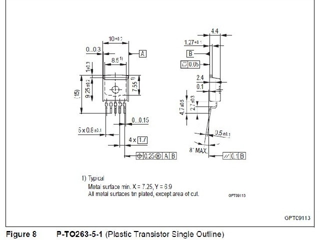 Circuit régulateur de tension positive TLE4270G